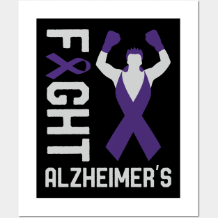 Fight Alzheimer's Awareness Month Ribbon Fighter Survivors Posters and Art